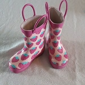 Strawberry rain boots